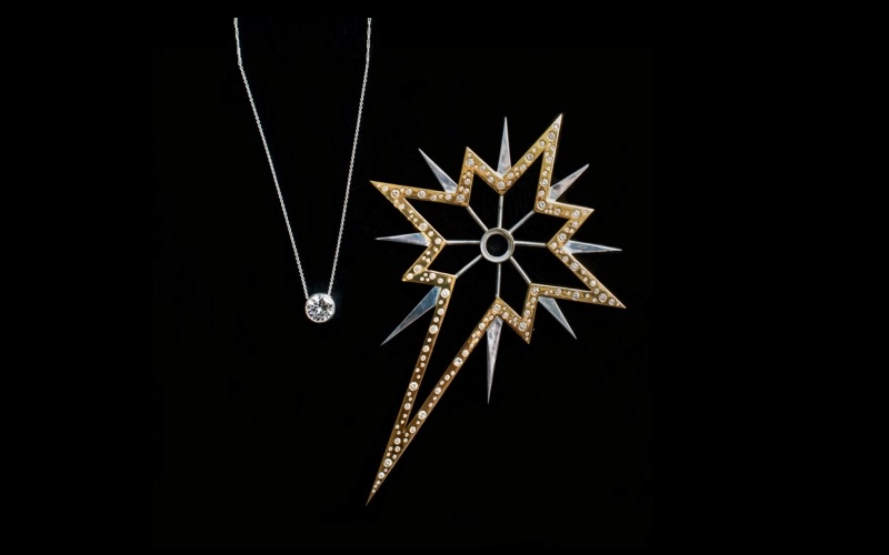 Estrela natalina com diamante