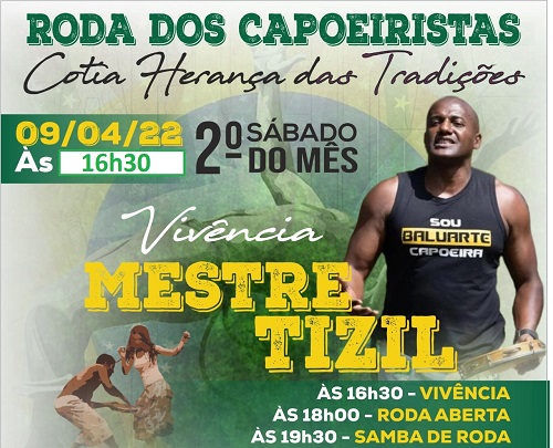 Mestre Tizil será o homenageado da Roda dos Capoeiristas em Cotia