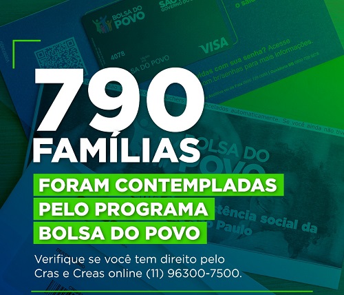 Bolsa do Povo: Beneficiários de Cotia devem acessar o CRAS CREAS On-line para liberação do cartão