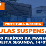 Nota oficial: aulas suspensas na rede municipal de Cotia na manhã de segunda-feira (14)